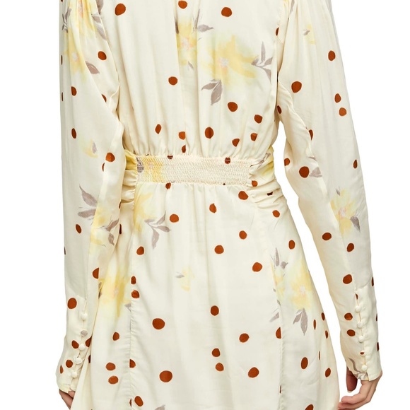FREE PEOPLE Floral Long Sleeve Minidress in Sunshine Combo - Picture 5 of 9